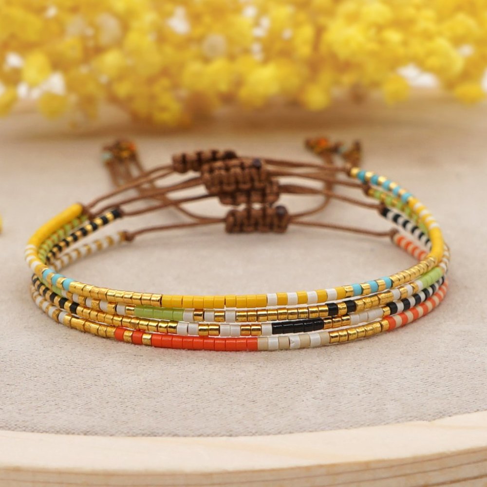 Miyuki Delicate Seed Beads Dainty Bracelet Gemstone Bracelet Minimalist Handmade